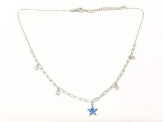 Cadena Plata 925 con Estrella Azul y Circonitas