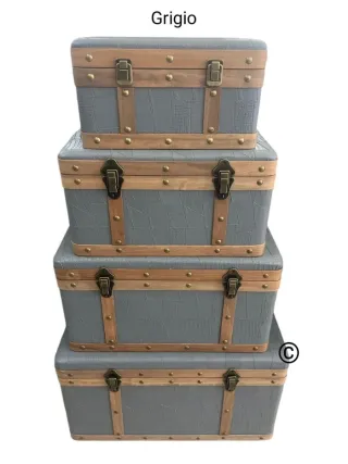 Set 4 Bauli Grigio Vintage
