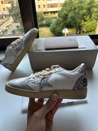 Zapatillas Golden Goose Plata y Blanco