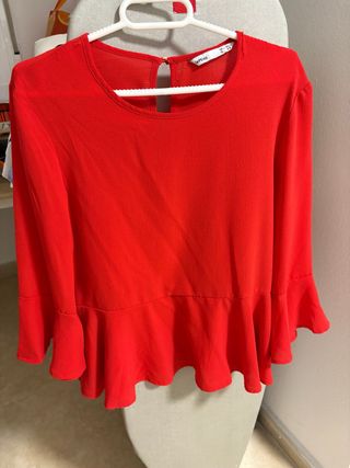 Blusa Lofties Roja Manga Volante Talla S