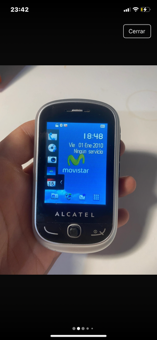 Telefono cellulare Alcatel argento e nero