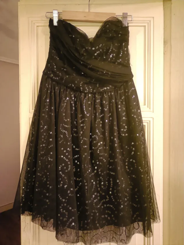 Vestido de fiesta negro lentejuelas
