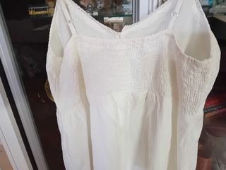 Vestido lencero blanco/beige