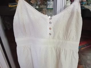 Vestido lencero blanco/beige