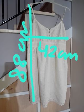 Vestido lencero blanco/beige