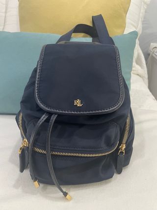 Mochila Ralph Lauren Azul y Dorada