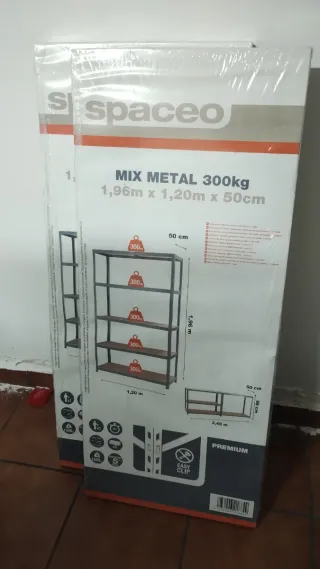 Estanterías SPACEO 300kg 5 baldas