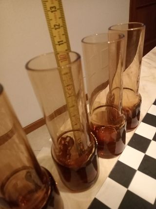 Nr.4 bicchieri ambra con stemma