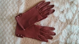 Guantes de piel granates