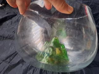 Pecera CRISTAL redonda GRANDE montaña ORIGINAL!!