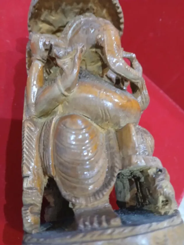 Figura Ganesha madera antigua