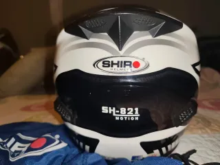 Casco Moto SHIRO Talla XS Blanco/Negro/Rosa.