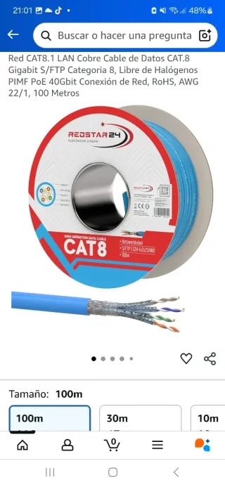 Cable Red Star 24 Cat 8 LAN 100m