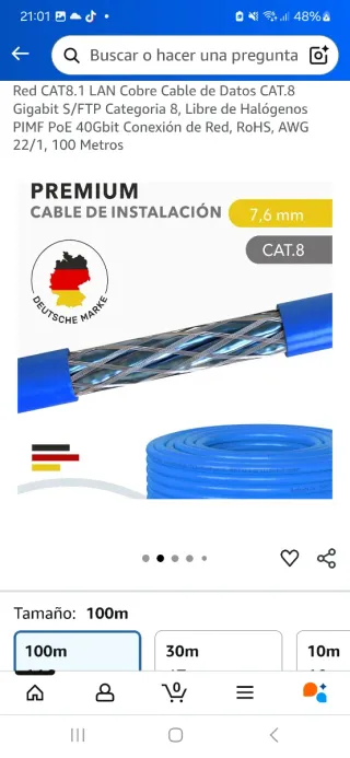 Cable Red Star 24 Cat 8 LAN 100m