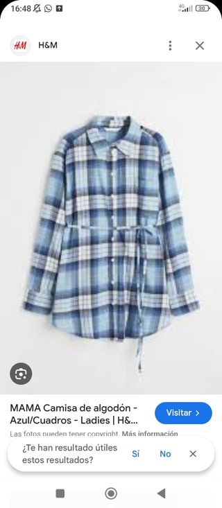 Camisa premamá H&M cuadros azul