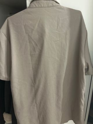 Camisa beige manga corta