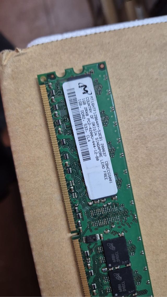 Memoria RAM DDR2 1GB Micron PC2-4200U