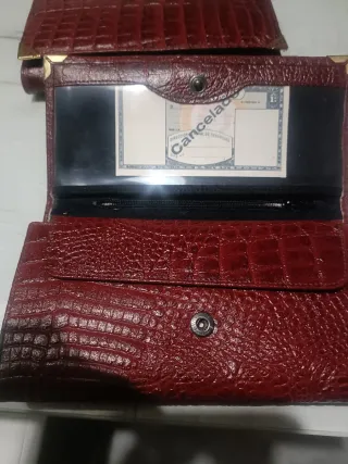 Cartera multifuncional de piel, precio de las dos 