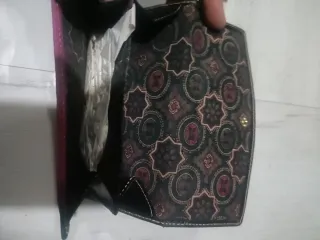 Elegante cartera piel y ante multifuncional