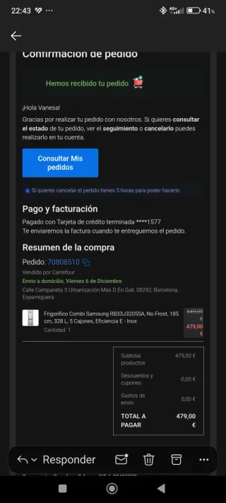 Nevera Samsung Combi 185cm No Frost