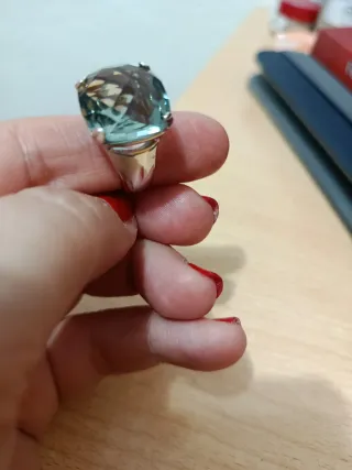 Anillo Plata Piedra Azul Grande
Talla 8

