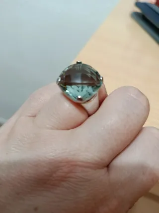 Anillo Plata Piedra Azul Grande
Talla 8
