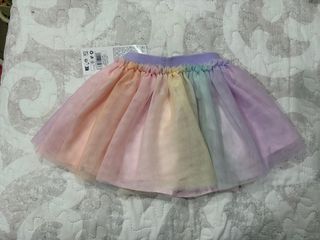 Falda tutú arcoíris para fotos cumple