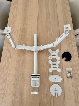 Soporte Monitor Doble Bontec Blanco