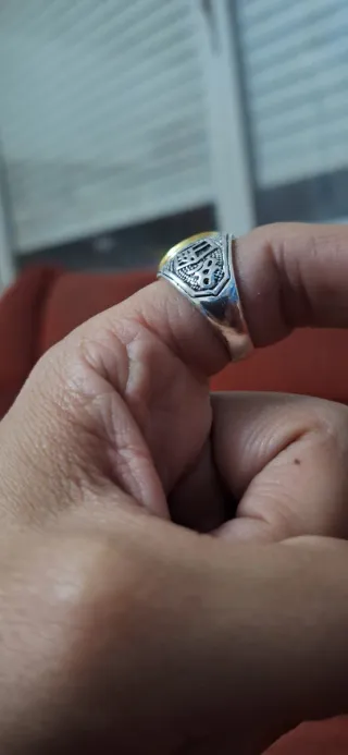 Anillo Sello Hombre Oro y Plata