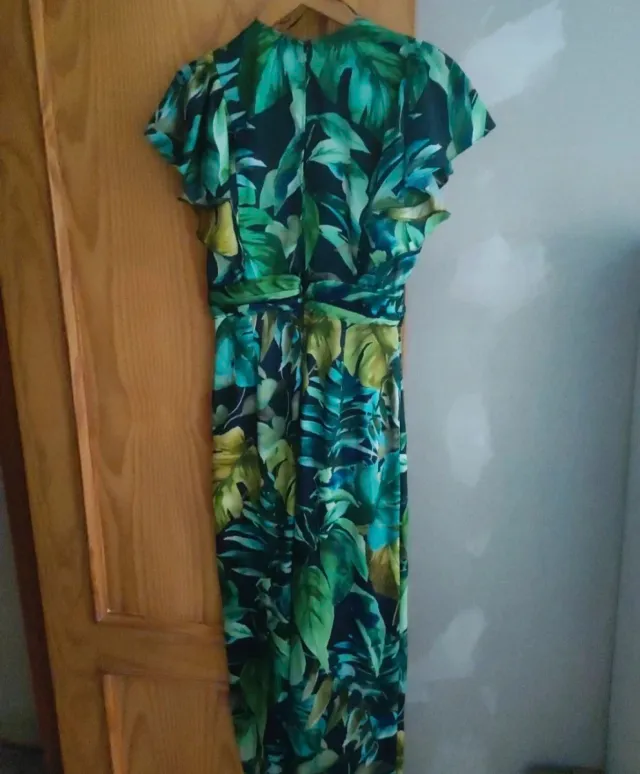 Mono Zara estampado hojas verde