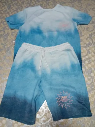 Conjunto camiseta + short azul degradado 
