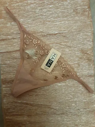 Tanga rosa encaje talla única 