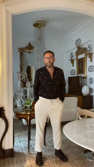 Pantalón de pinzas beige