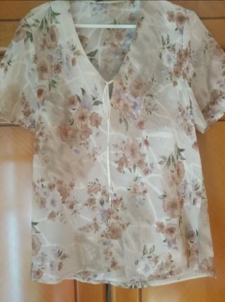 Blusa manga corta floral M