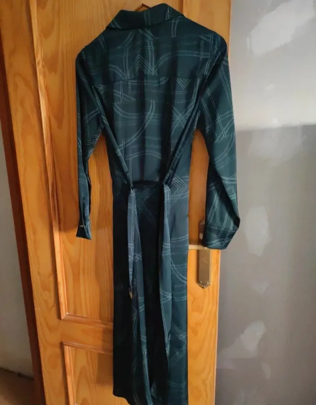 Vestido largo Zara verde estampado