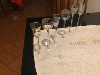 6 piccoli calici da distillato in vetro