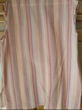 Blusa sin mangas T42 rayas bordada