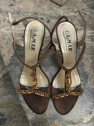 Sandalias LA MAR Marrón y Dorado