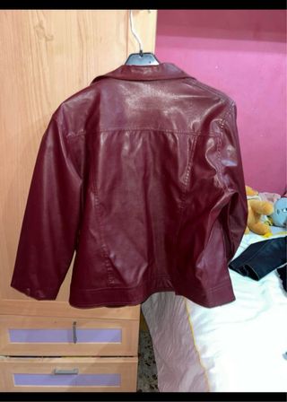 Chaqueta de Piel Sintética Roja