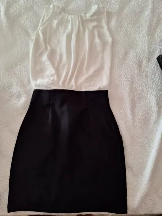 Conjunto Vintage Y2K La Morena Blanco y Negro 