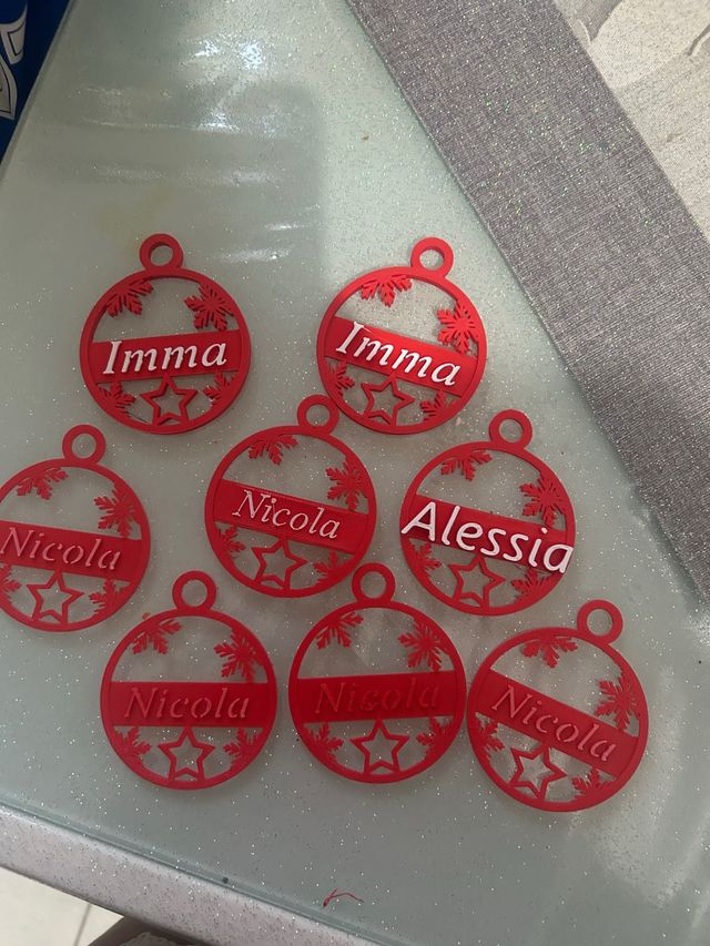 Decorazioni Natale Rosse e Bianche set 10 pezzi