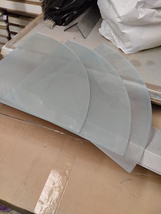 3 mensole ad angolo in vetro