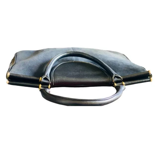 Bolso Tote Vintage Piel Azul Marino con Cartera