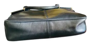 Bolso Tote Vintage Piel Azul Marino con Cartera
