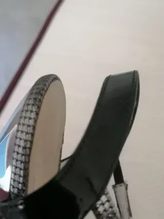 Sandalias de tango plateadas y negras