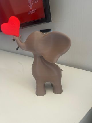 Set 3 Elefanti Decorativi Cuore Rosso