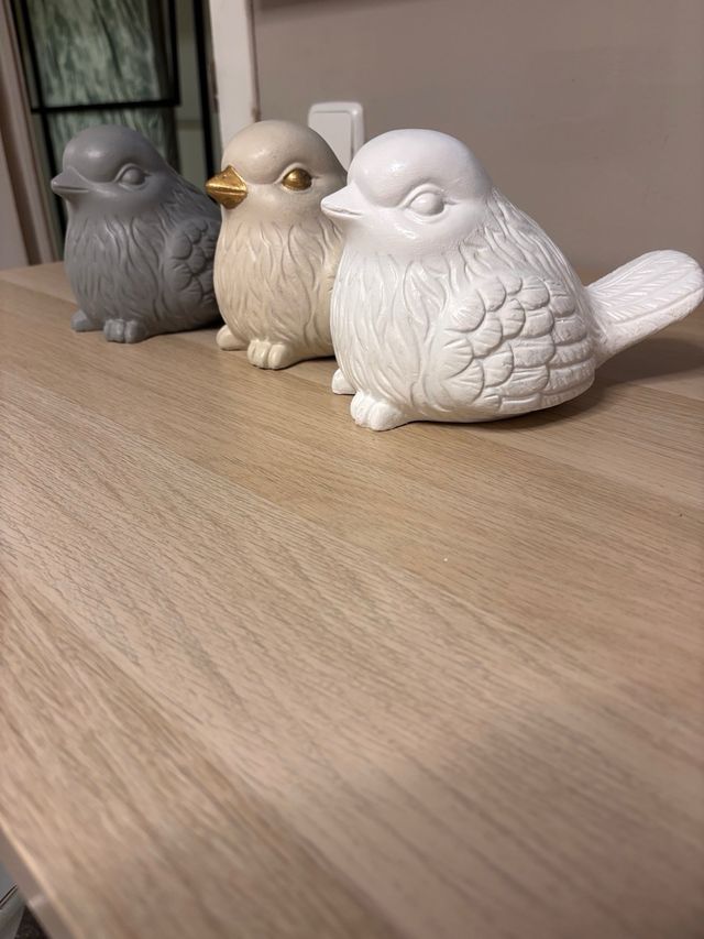 figuras decorativas tres pajaritos minimalistas.