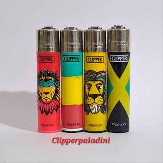 4 Accendini Clipper Design Rasta e Leone