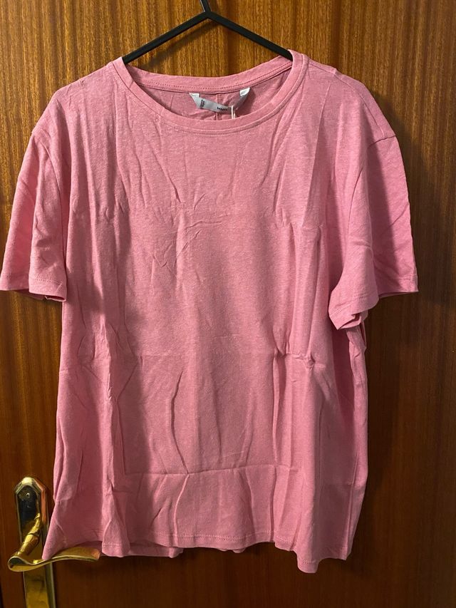 Camiseta Mango Rosa Talla L