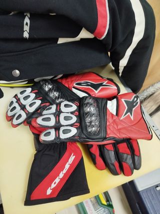 Guantes de moto SPIDI rojos y negros